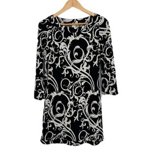 White House Black Market Balloon Sleeve Mini Dress Size XS in Black & White
